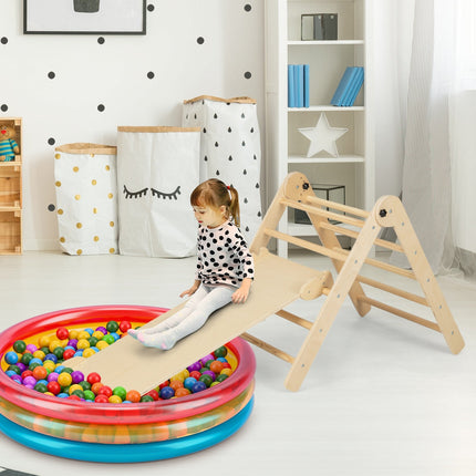 3-in-1 Climbing Set Foldable and Adjustable Kids Triangle Set-Multicolor