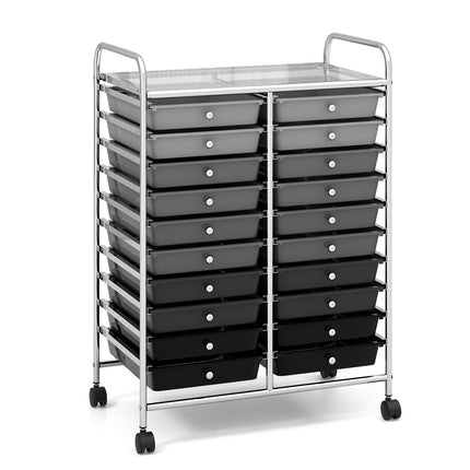 20 Drawers Rolling Storage Cart Studio Organizer-Beige
