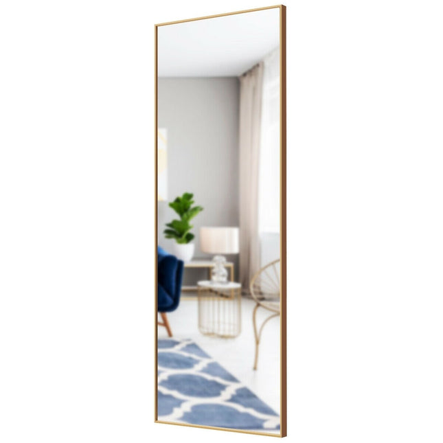 59 Inch Full Length Mirror Large Rectangle Bedroom Mirror-Black