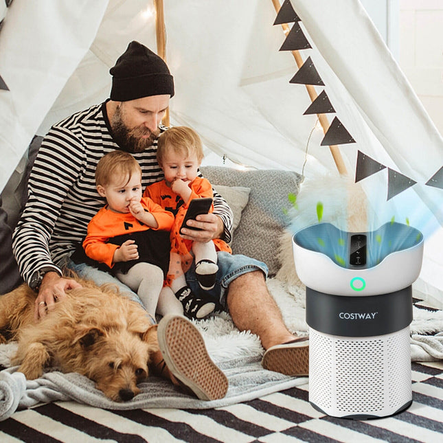 Air Purifier with Sleep Mode for Home Office up to 1300 Sq Ft-White