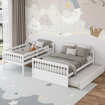 Twin Over Full Convertible Bunk Bed with Twin Trundle-Espresso