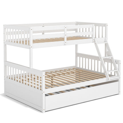 Twin Over Full Convertible Bunk Bed with Twin Trundle-Espresso