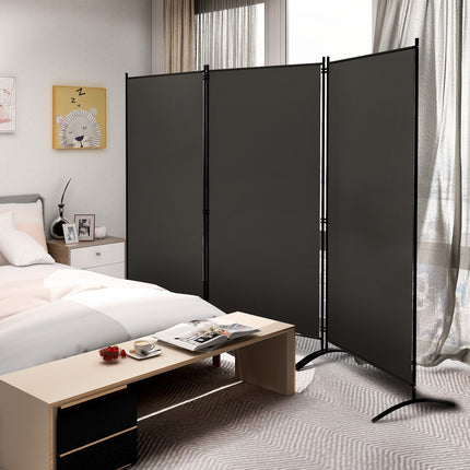 3-Panel Room Divider Folding Privacy Partition Screen for Office Room-Black