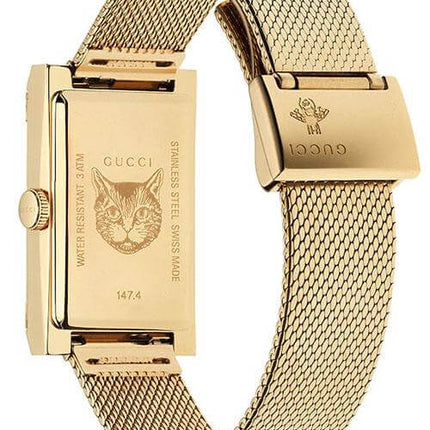 GUCCI G-Frame PVD Gold Rectangular Watch YA147410