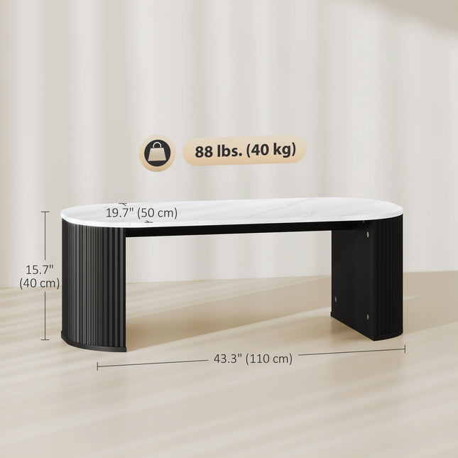 Cameron Modern Faux-Marble Coffee Table-Black