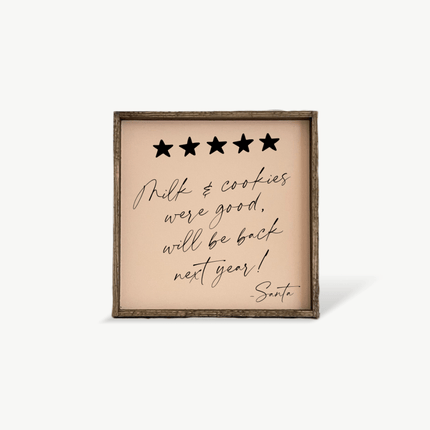 Milk & Cookies Santa Review - Framed Christmas Print