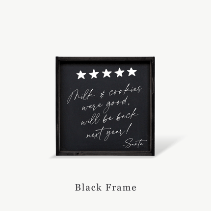 Milk & Cookies Santa Review - Framed Christmas Print