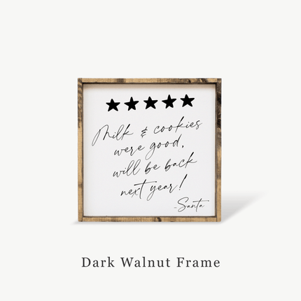 Milk & Cookies Santa Review - Framed Christmas Print