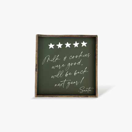 Milk & Cookies Santa Review - Framed Christmas Print