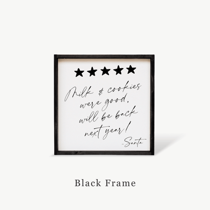 Milk & Cookies Santa Review - Framed Christmas Print