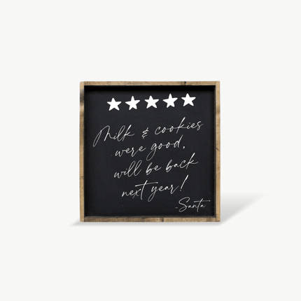 Milk & Cookies Santa Review - Framed Christmas Print