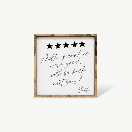 Milk & Cookies Santa Review - Framed Christmas Print