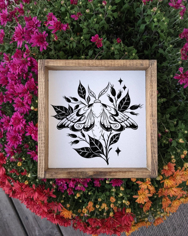 Moth Mini Wood Sign