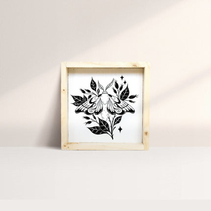 Moth Mini Wood Sign