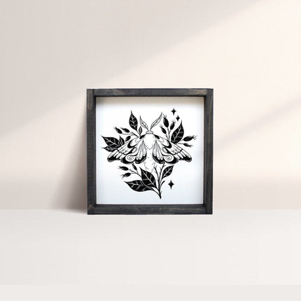 Moth Mini Wood Sign