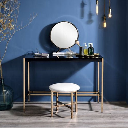 Lunar Elegant Multi-Purpose Desk w/USB Port - Black/Gold