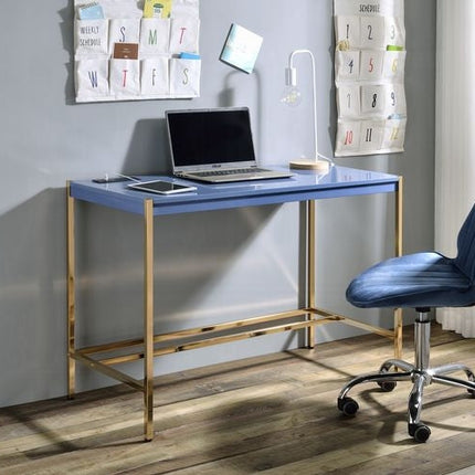 Lunar Elegant Multi-Purpose Desk w/USB Port - Blue/Gold