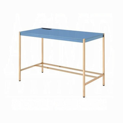 Lunar Elegant Multi-Purpose Desk w/USB Port - Blue/Gold