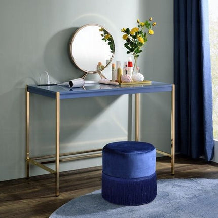 Lunar Elegant Multi-Purpose Desk w/USB Port - Blue/Gold