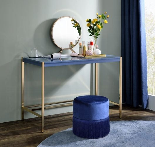 Lunar Elegant Multi-Purpose Desk w/USB Port - Blue/Gold