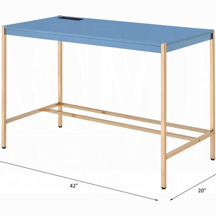 Lunar Elegant Multi-Purpose Desk w/USB Port - Blue/Gold