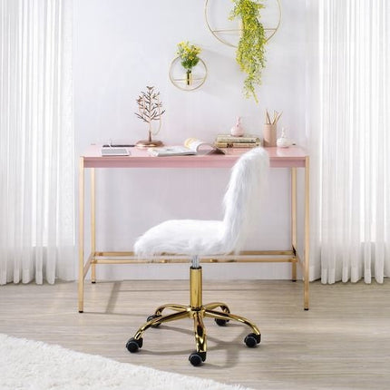 Lunar Elegant Multi-Purpose Desk w/USB Port - Pink/Gold