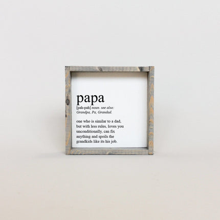 Papa Definition Wood Sign– Grandfather Gift Wall Art