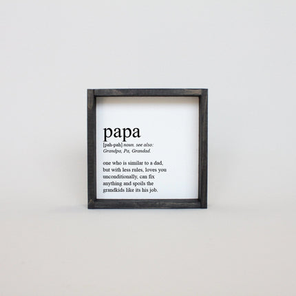 Papa Definition Wood Sign– Grandfather Gift Wall Art