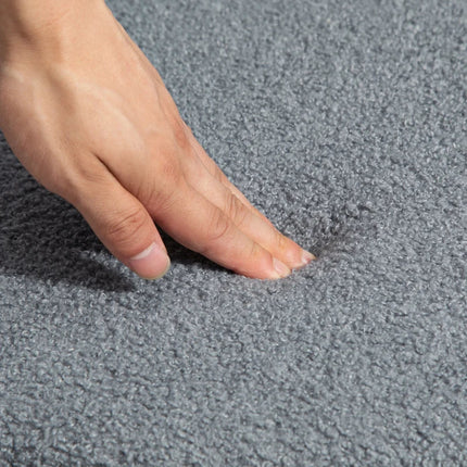 Cruz Modern Dining Chairs with Berber-Fleece Back-Set of 4-Grey