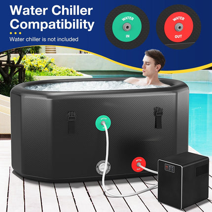Portable Ice Bath Tub for Home with Lid and Protective Cover-Black