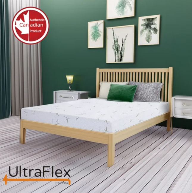 UltraFlex RestEasy- Reversible Gel-Infused Foam Mattress, Ideal for Bunk Beds, Trundle Beds, Caravans, RV, Bamboo Feel, CertiPUR-US® Certified, Medium Firmness, Conveniently Boxed (Made in Canada)
