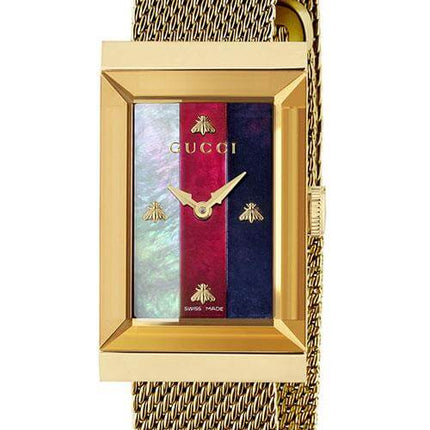 GUCCI G-Frame PVD Gold Rectangular Watch YA147410