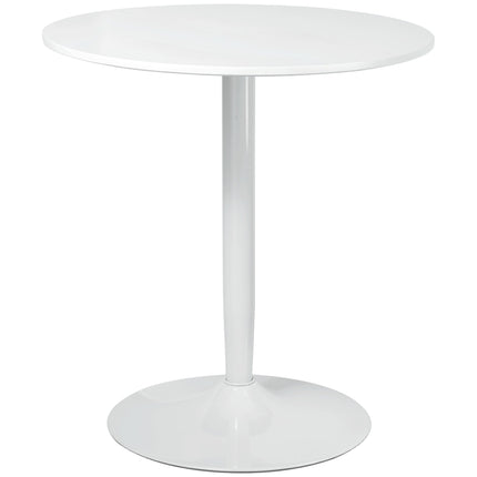 Jan Modern Round Dining Table with Steel Base for Small Spaces-White
