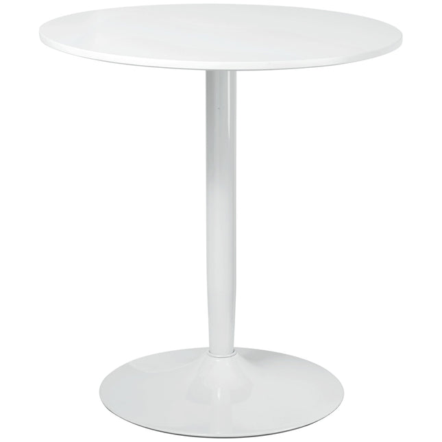 Jan Modern Round Dining Table with Steel Base for Small Spaces-White