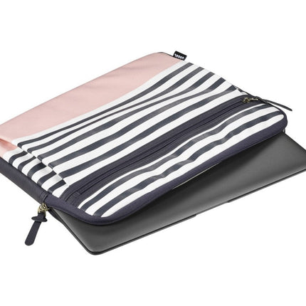 Housse de Modal pour portable de 14 po - Gris rayé/Rose
