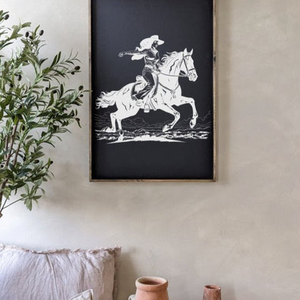 Vintage Cowgirl Wood Sign