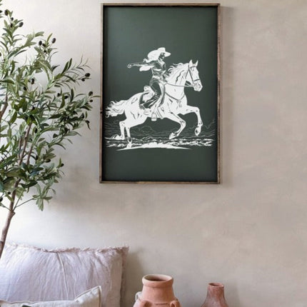 Vintage Cowgirl Wood Sign