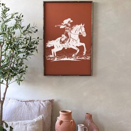 Vintage Cowgirl Wood Sign