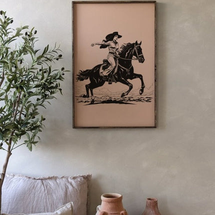 Vintage Cowgirl Wood Sign