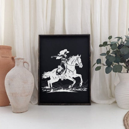 Vintage Cowgirl Wood Sign