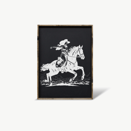 Vintage Cowgirl Wood Sign