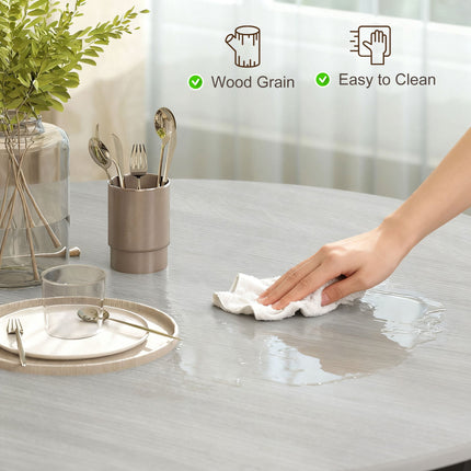 Ainsley 35" Round Dining Table with Steel Frame-Grey