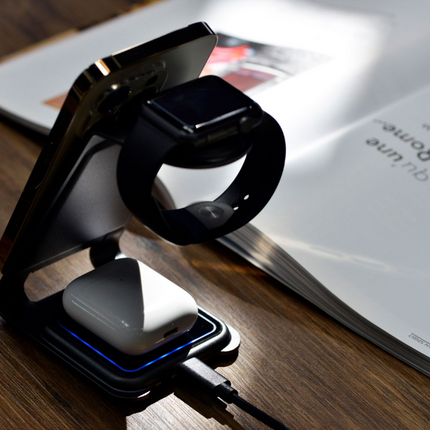 Support de chargement magnétique sans fil 3-en-1 de 15 W d'Energizer (WCP302) - Métal