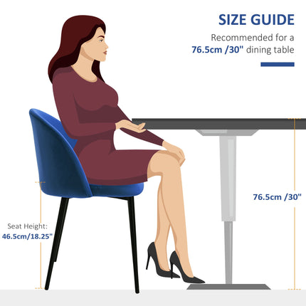 Dylan Set of 2 Mid-Back Dining Chairs-Dark Blue